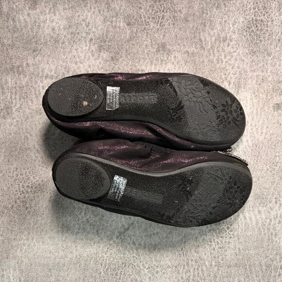 Report Purple Shimmer Bow Ballet Flats